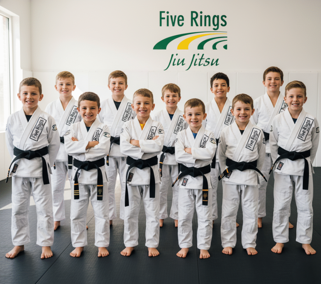 Group Of Children Smiling In Jiu Jitsu Uniforms 1024x904