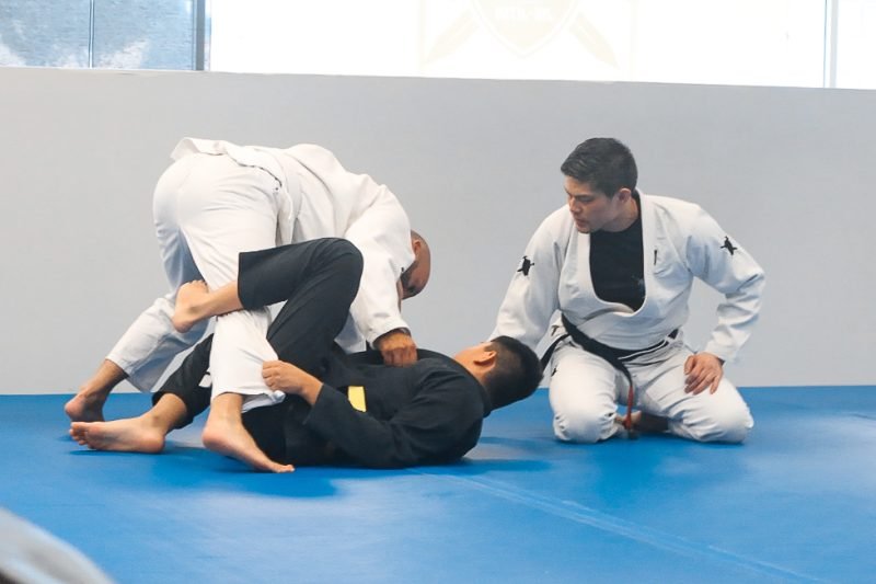 Students sparring during a No-Gi training session