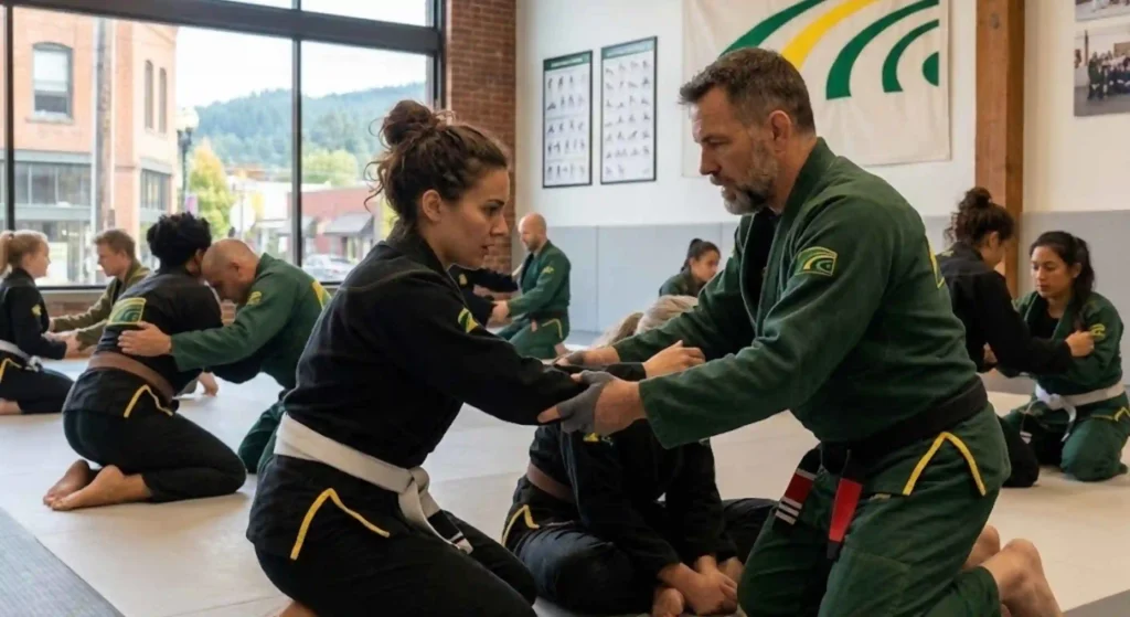 instructor guiding a beginner