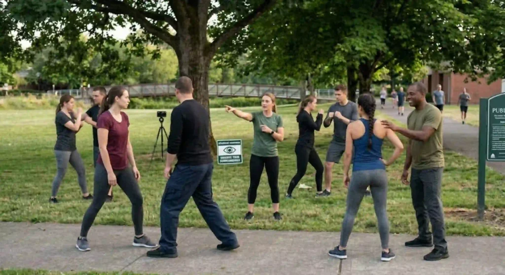 Group training session focused on awareness and confidence building